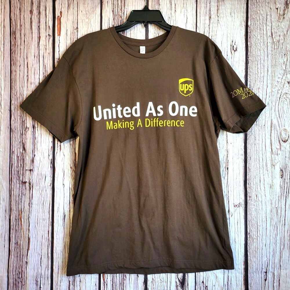 UPS Mail Shirt Brown Large T-Shirt Mens Cotton Live and Tell